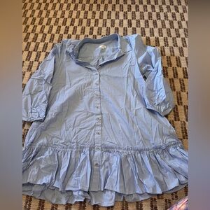 Blue Striped Button-Down Dress